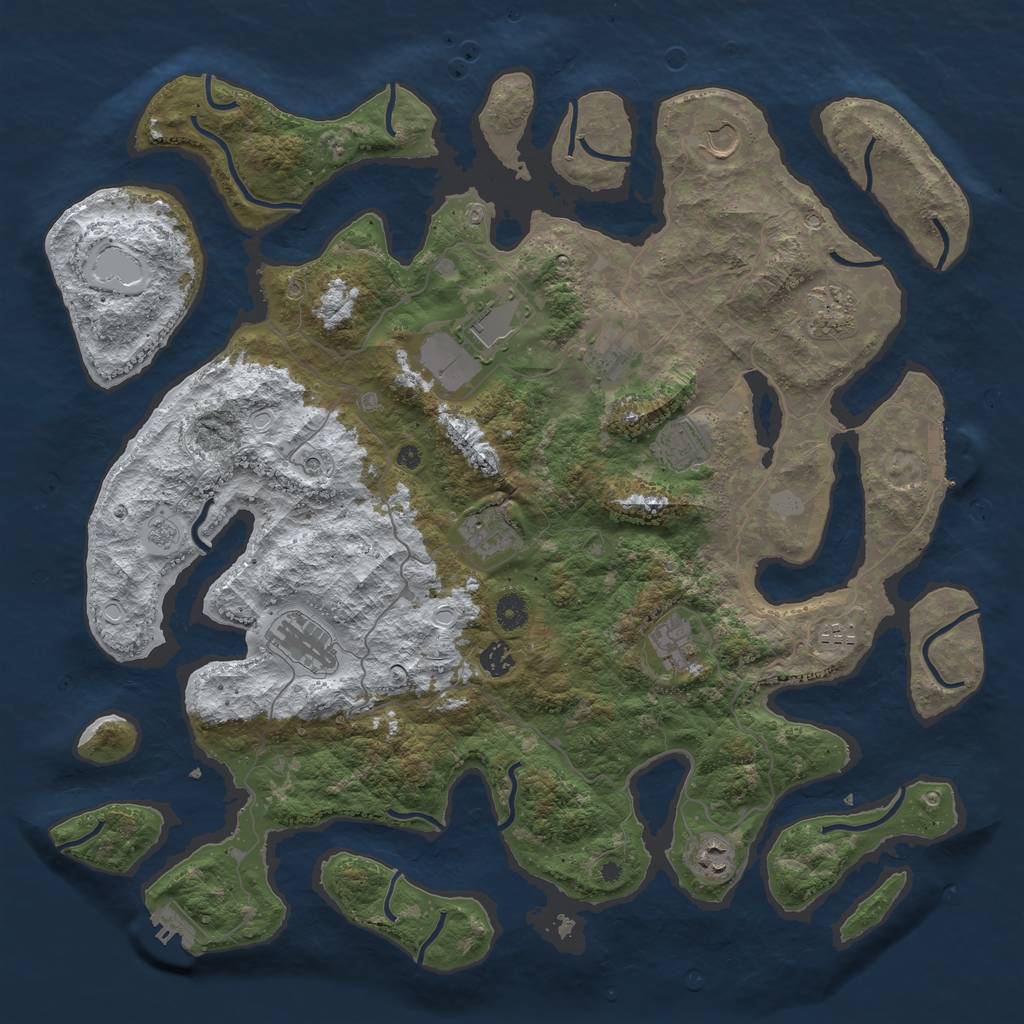Rust Map: Procedural Map, Size: 4500, Seed: 5626946, 20 Monuments