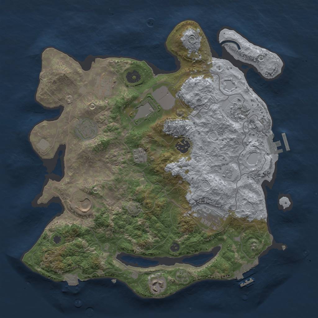 Rust Map: Procedural Map, Size: 3510, Seed: 6062082, 16 Monuments