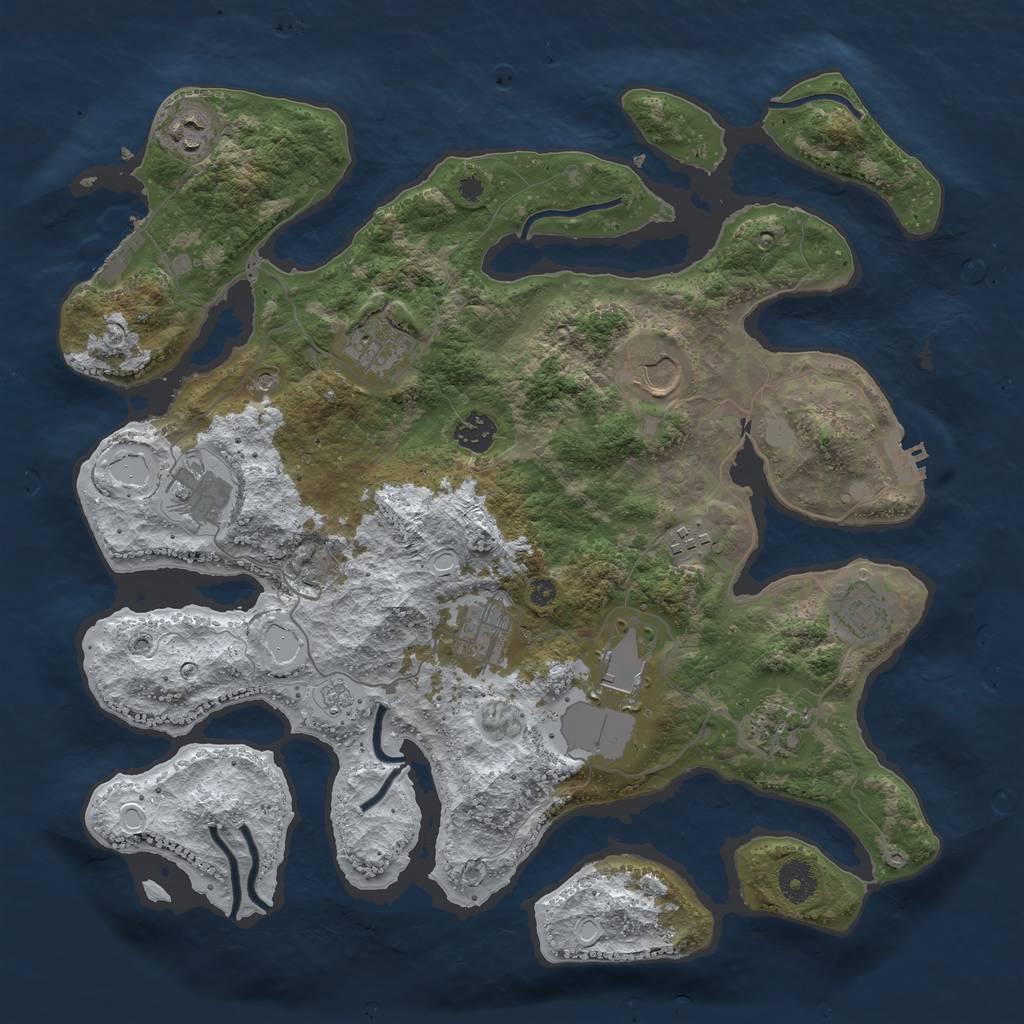 Rust Map: Procedural Map, Size: 3850, Seed: 771927766, 19 Monuments