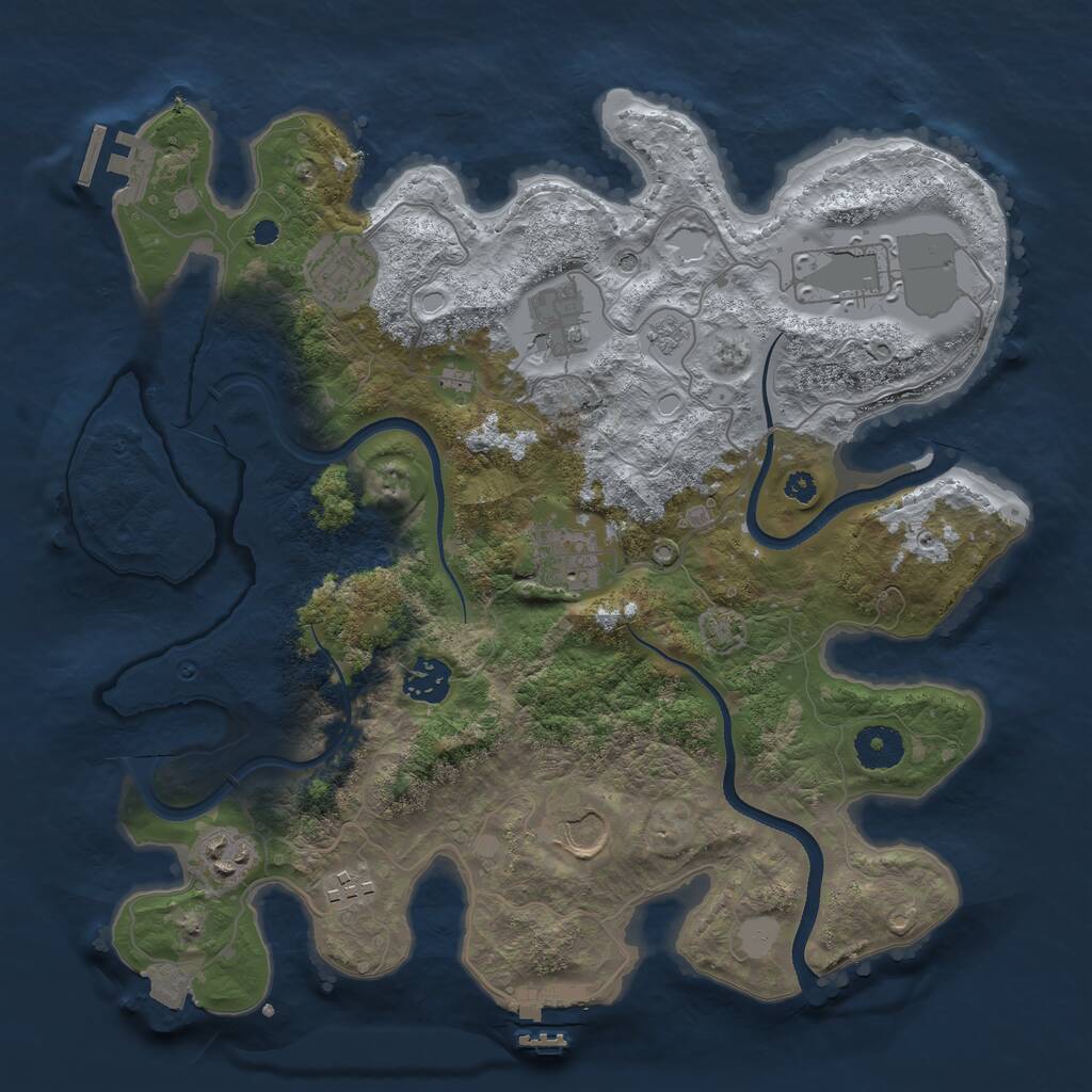 Rust Map: Procedural Map, Size: 3510, Seed: 2639102, 14 Monuments
