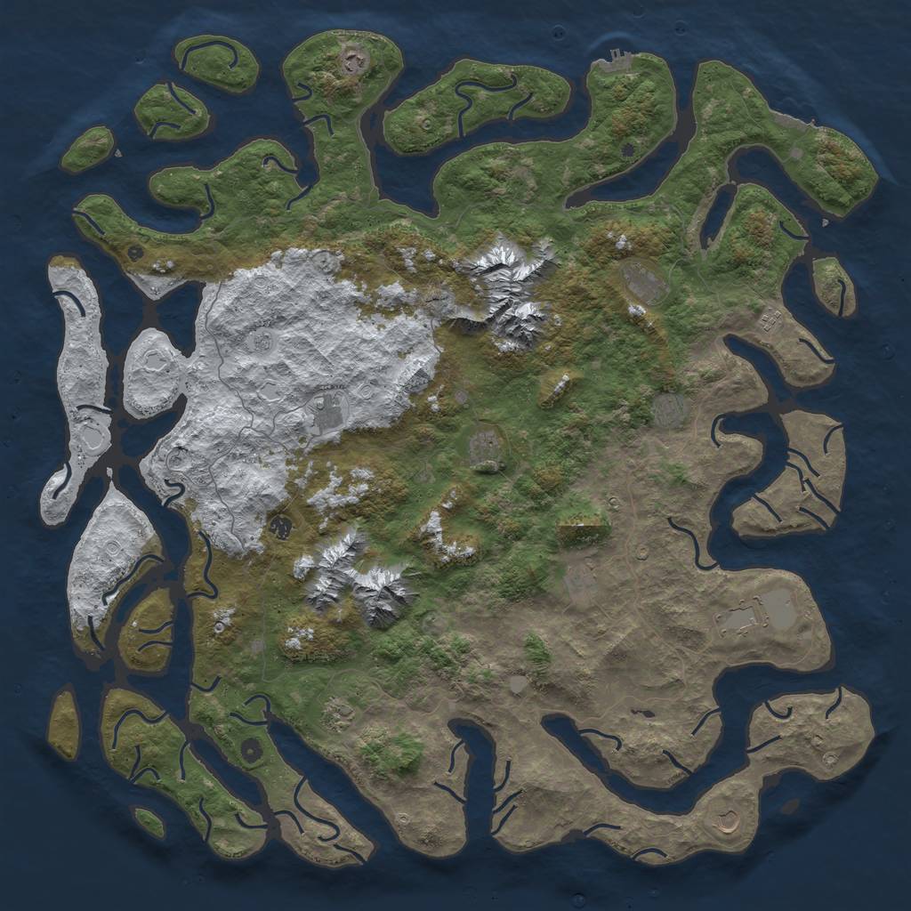 Rust Map: Procedural Map, Size: 6000, Seed: 2, 20 Monuments