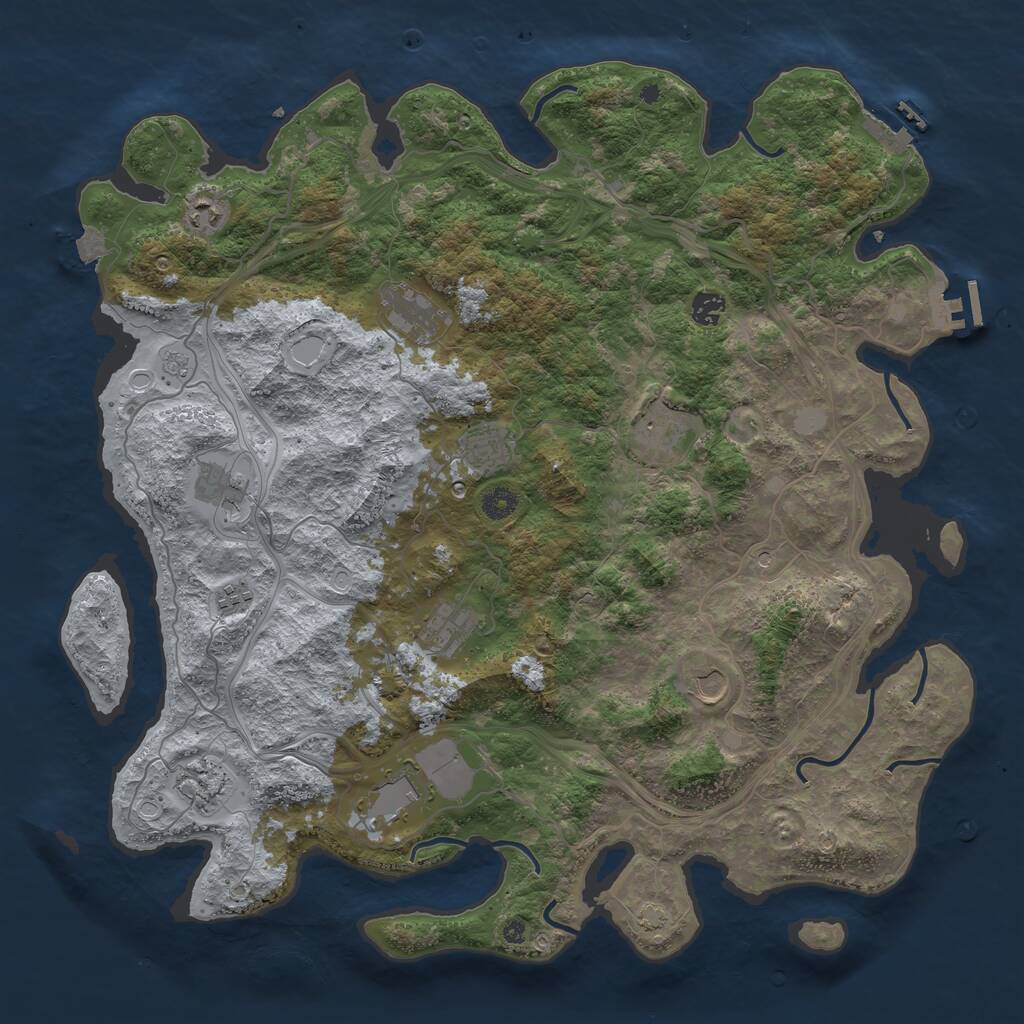 Rust Map: Procedural Map, Size: 4500, Seed: 1068524, 17 Monuments