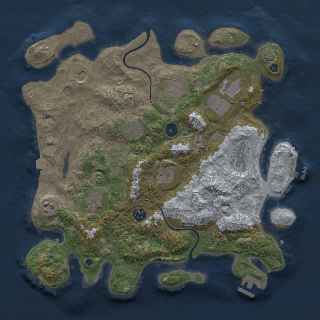 Rust Map: Procedural Map, Size: 3750, Seed: 11161, 15 Monuments