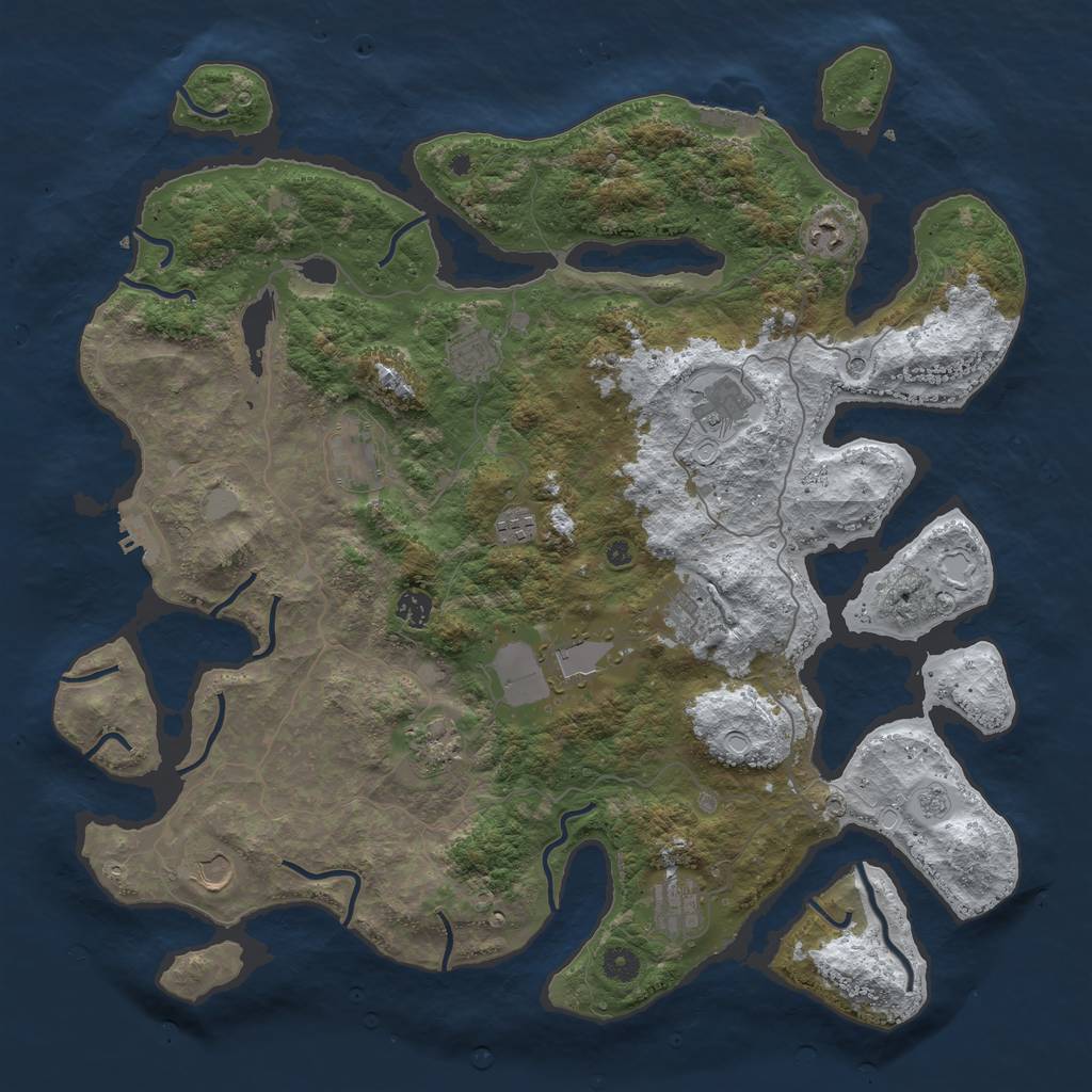 Rust Map: Procedural Map, Size: 4500, Seed: 267359339, 20 Monuments