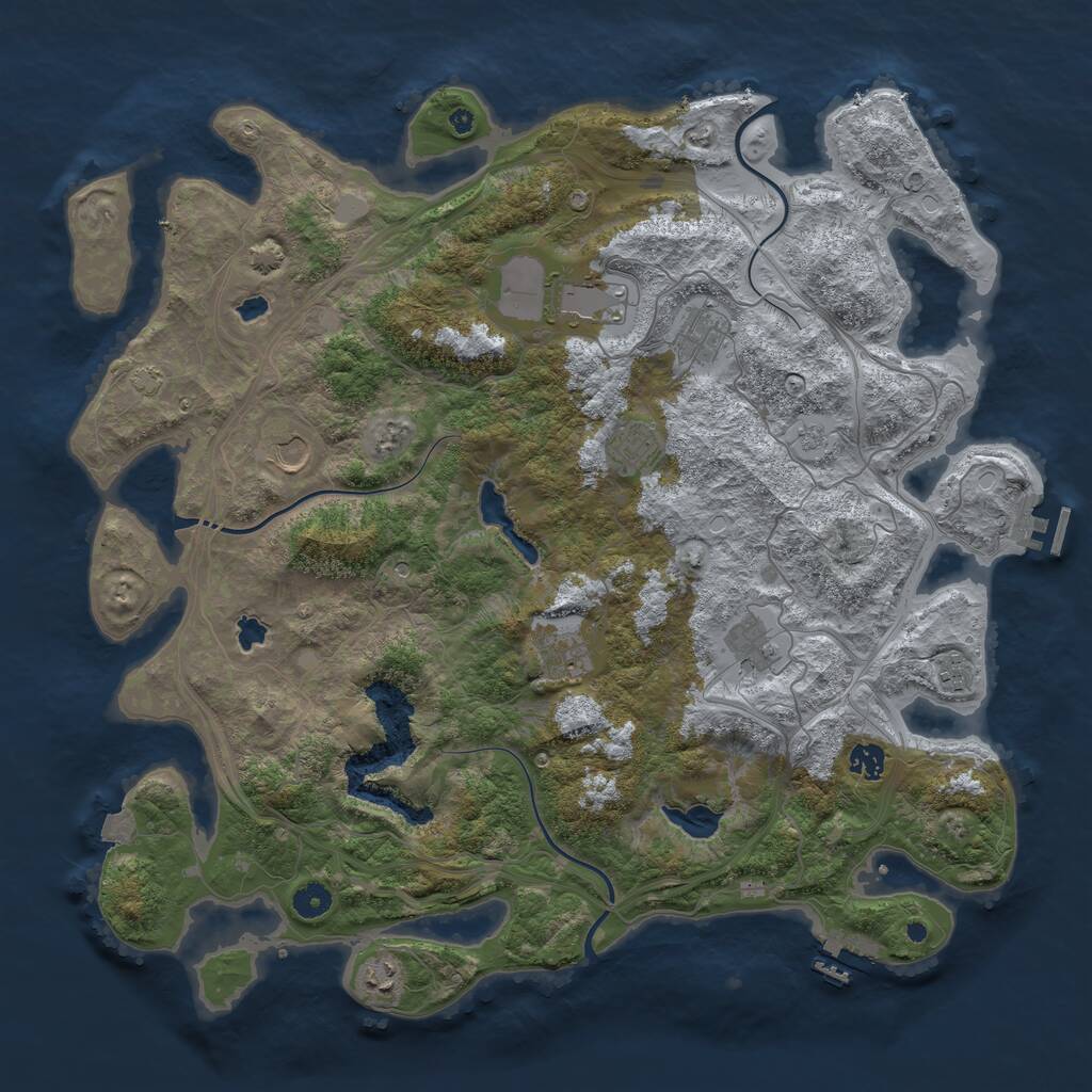 Rust Map: Procedural Map, Size: 4500, Seed: 1630873, 15 Monuments