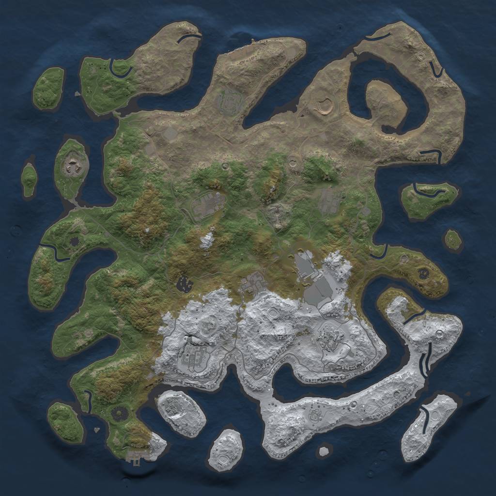 Rust Map: Procedural Map, Size: 4500, Seed: 5322328, 20 Monuments