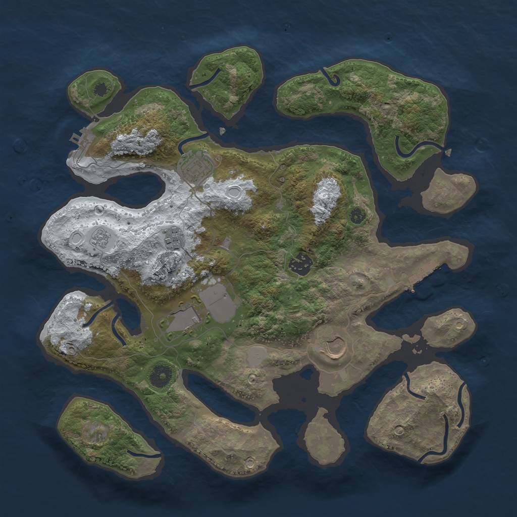 Rust Map: Procedural Map, Size: 3510, Seed: 94939, 13 Monuments