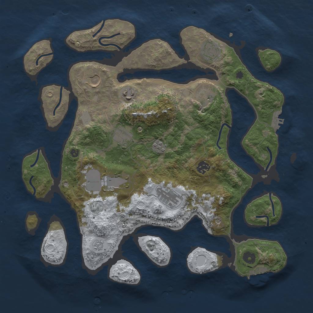 Rust Map: Procedural Map, Size: 3750, Seed: 4371743, 18 Monuments