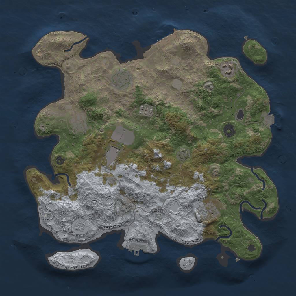 Rust Map: Procedural Map, Size: 3510, Seed: 5123242, 14 Monuments