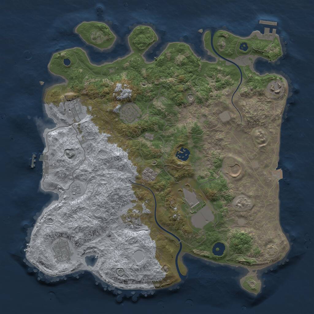 Rust Map: Procedural Map, Size: 3600, Seed: 1787347402, 15 Monuments