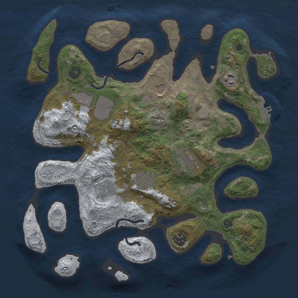 Rust Map: Procedural Map, Size: 3500, Seed: 1138346552, 15 Monuments