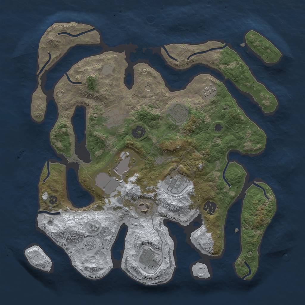 Rust Map: Procedural Map, Size: 3500, Seed: 483736472, 15 Monuments