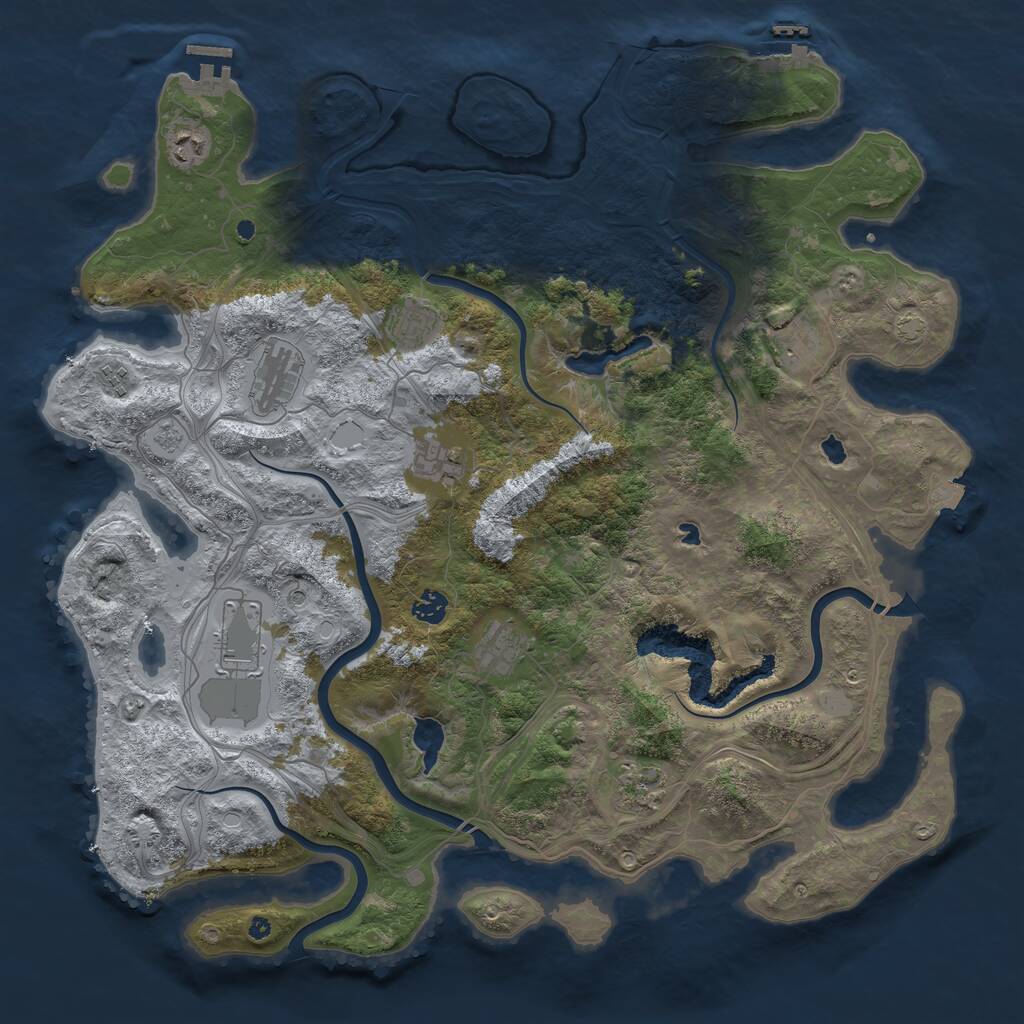 Rust Map: Procedural Map, Size: 4500, Seed: 1044591, 16 Monuments