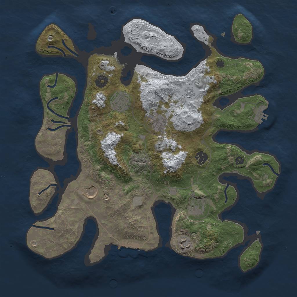 Rust Map: Procedural Map, Size: 3510, Seed: 5709730, 14 Monuments