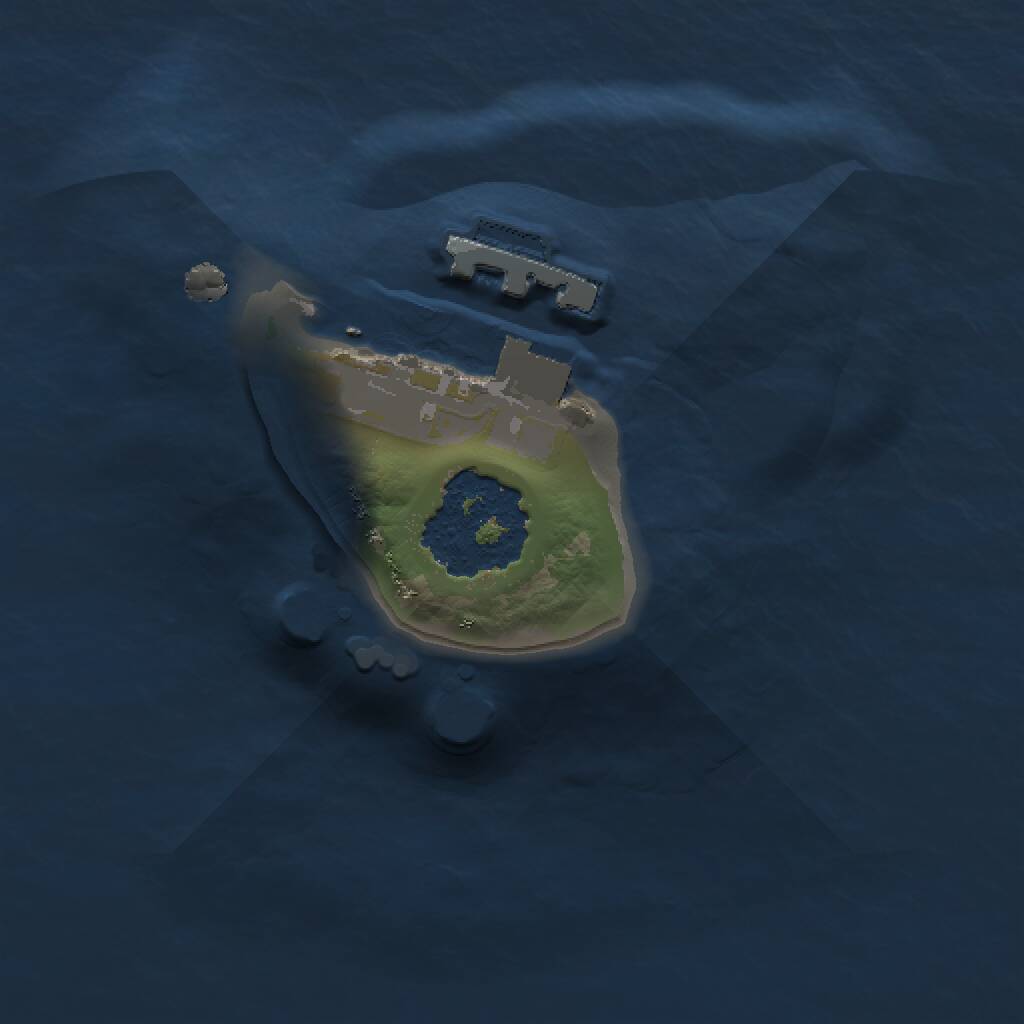 Rust Map: Procedural Map, Size: 1000, Seed: 105412666, 2 Monuments