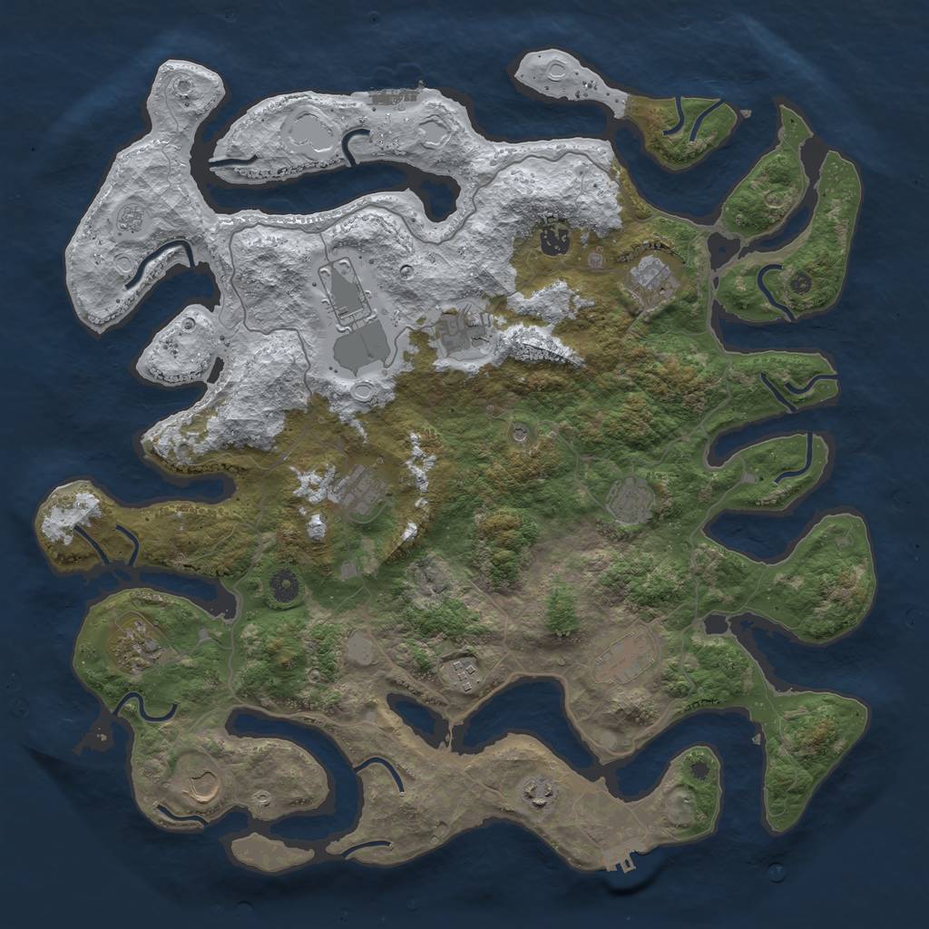 Rust Map: Procedural Map, Size: 4500, Seed: 1310508015, 20 Monuments