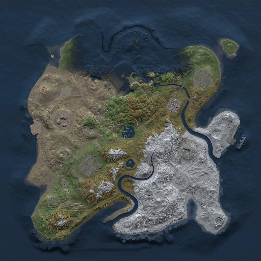 Rust Map: Procedural Map, Size: 3000, Seed: 657674567, 12 Monuments