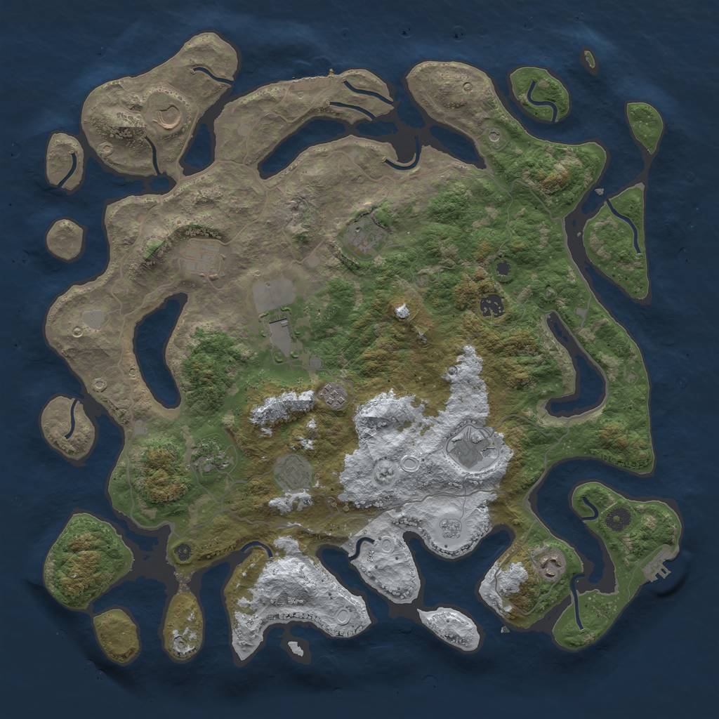 Rust Map: Procedural Map, Size: 4500, Seed: 5613359, 19 Monuments