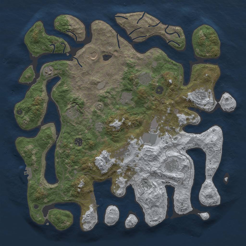 Rust Map: Procedural Map, Size: 4500, Seed: 2014039, 20 Monuments