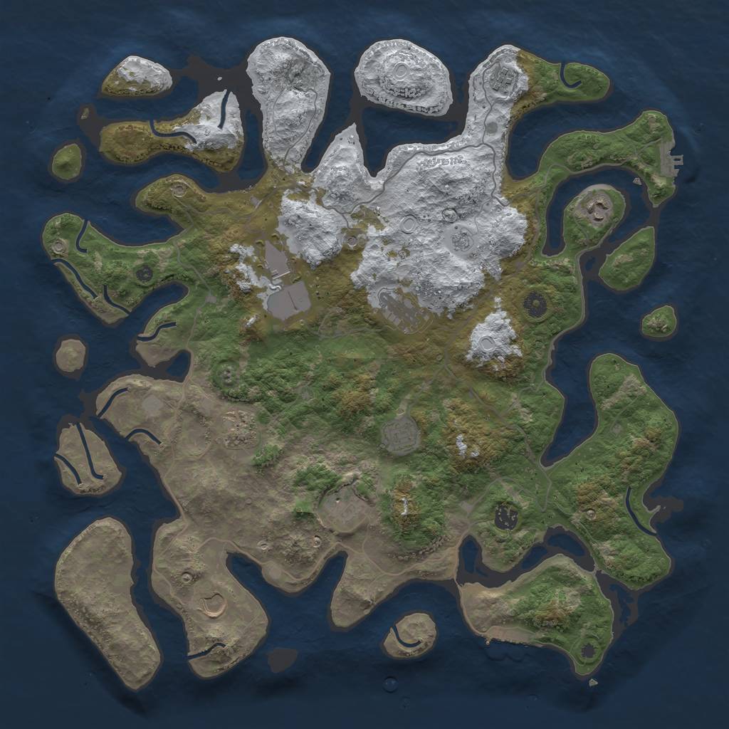Rust Map: Procedural Map, Size: 4500, Seed: 5379027, 18 Monuments