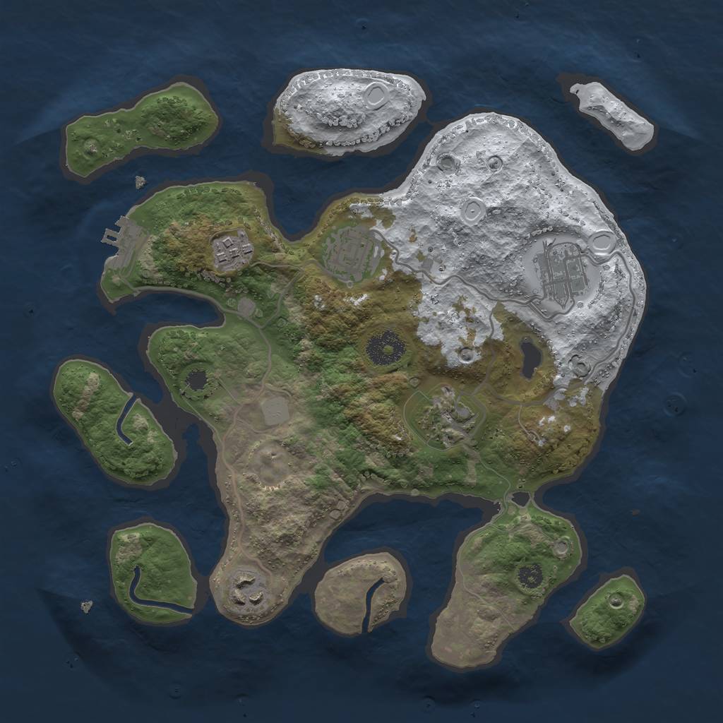 Rust Map: Procedural Map, Size: 3000, Seed: 50937232, 11 Monuments