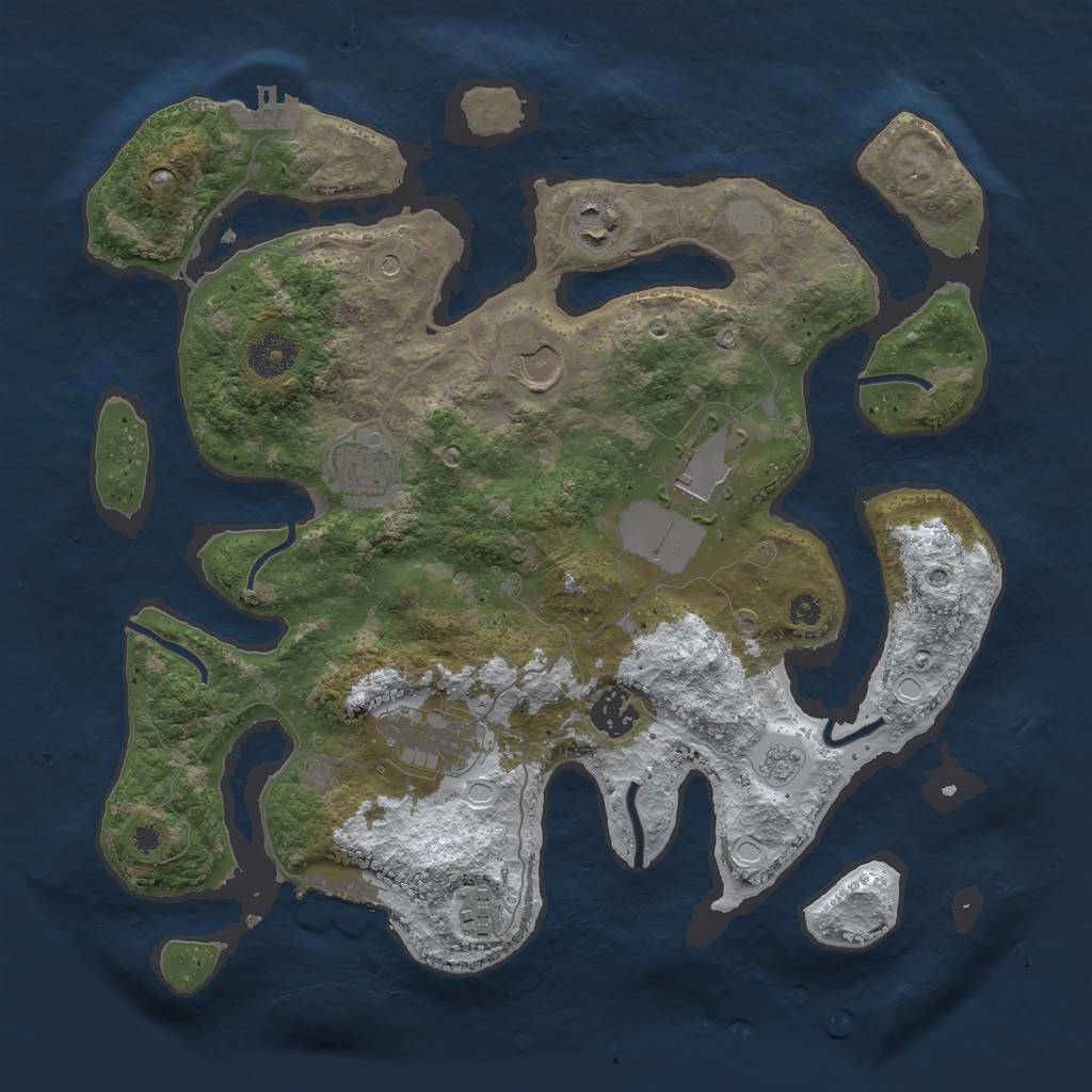 Rust Map: Procedural Map, Size: 3510, Seed: 6133093, 16 Monuments