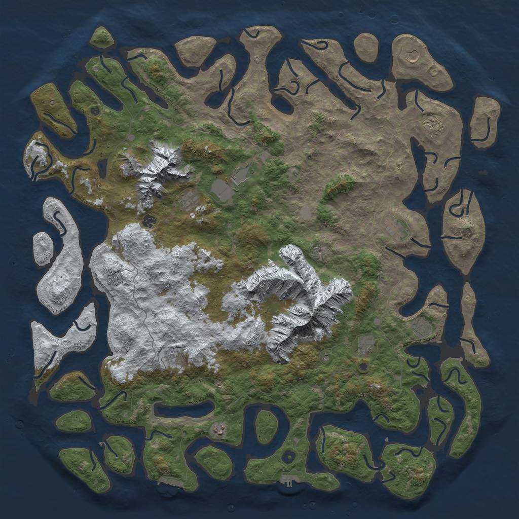 Rust Map: Procedural Map, Size: 6000, Seed: 712156289, 19 Monuments