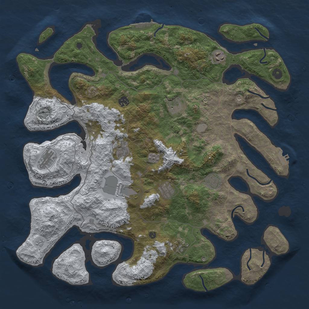 Rust Map: Procedural Map, Size: 4500, Seed: 2550029, 19 Monuments