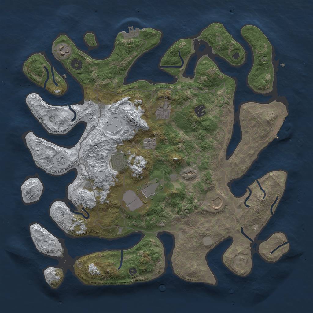 Rust Map: Procedural Map, Size: 4000, Seed: 13860, 16 Monuments