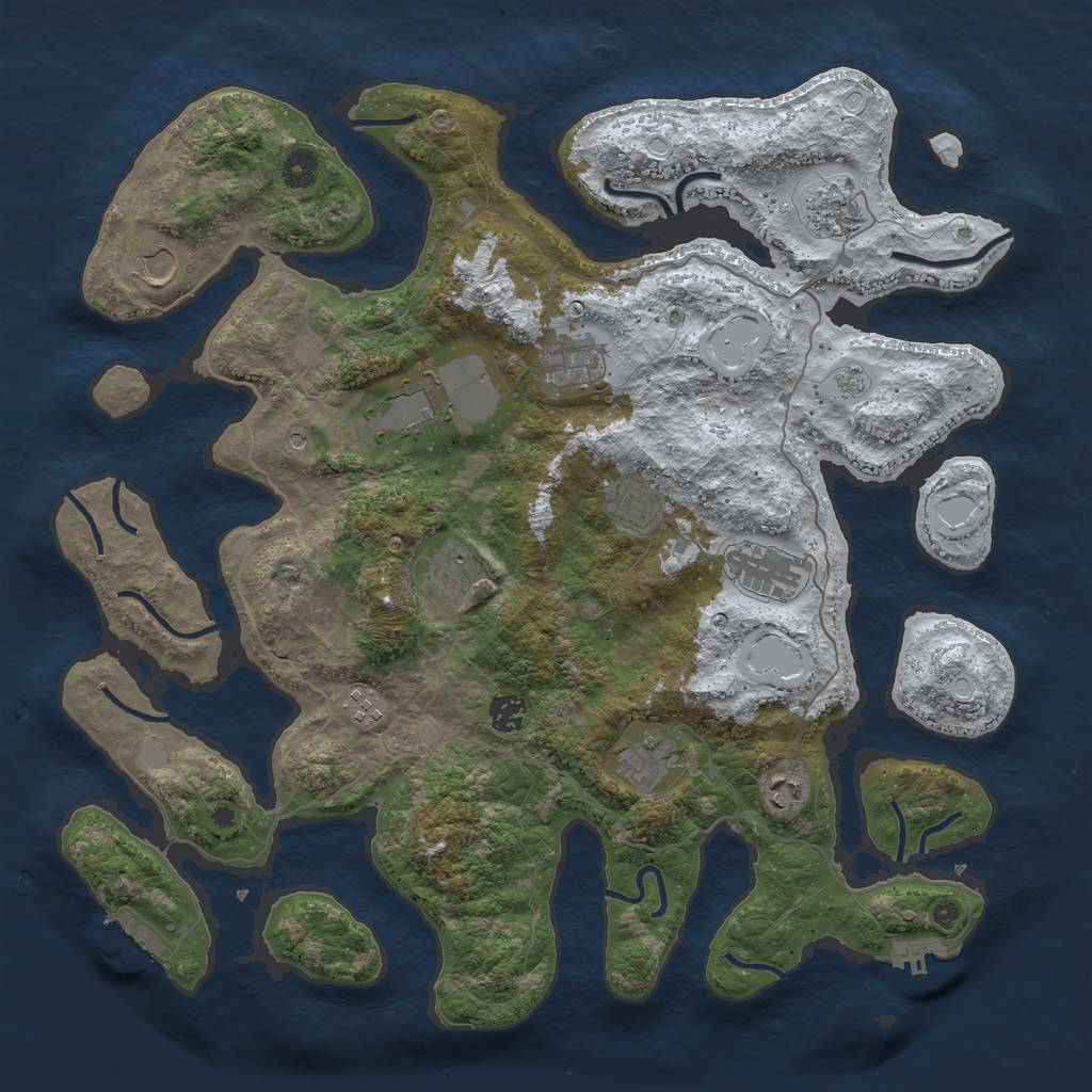 Rust Map: Procedural Map, Size: 4300, Seed: 74645, 20 Monuments