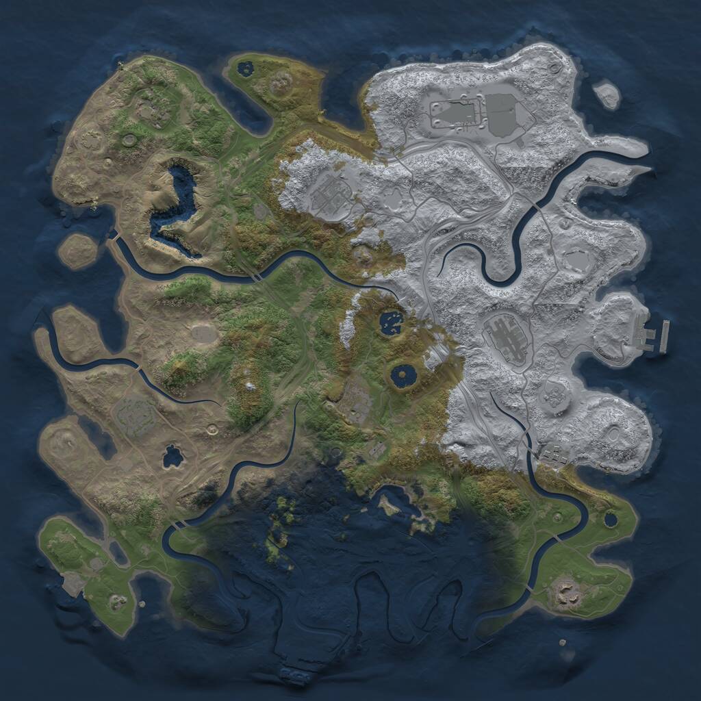 Rust Map: Procedural Map, Size: 4300, Seed: 74645, 15 Monuments