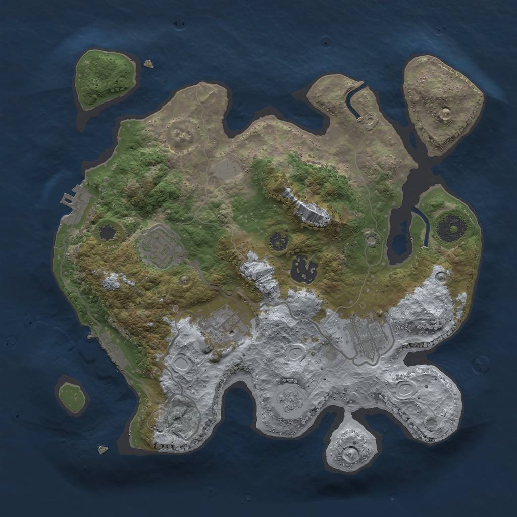 Rust Map: Procedural Map, Size: 2800, Seed: 50000, 10 Monuments