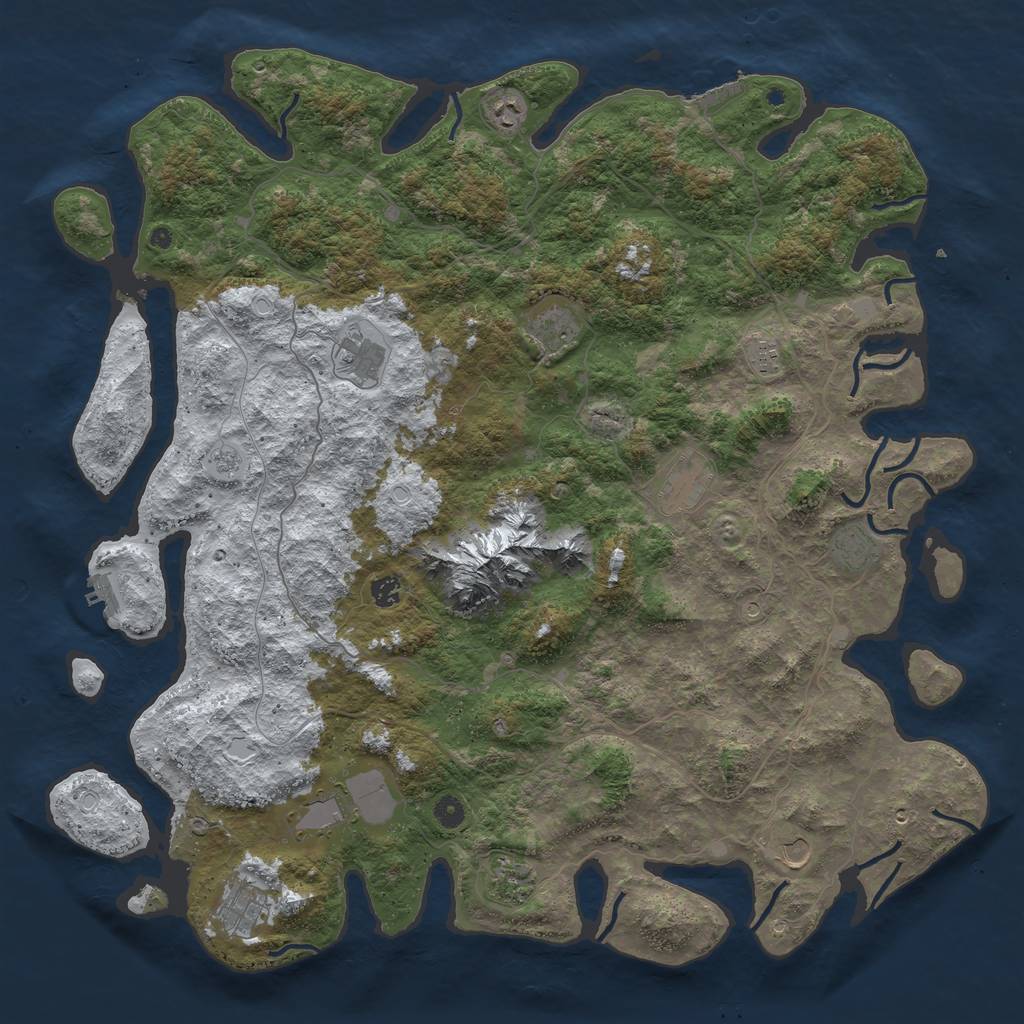 Rust Map: Procedural Map, Size: 5000, Seed: 12345, 20 Monuments