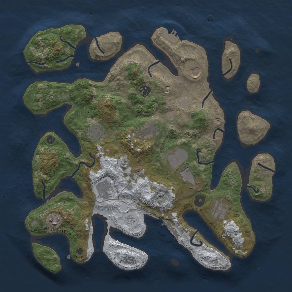 Rust Map: Procedural Map, Size: 3750, Seed: 5983944, 17 Monuments