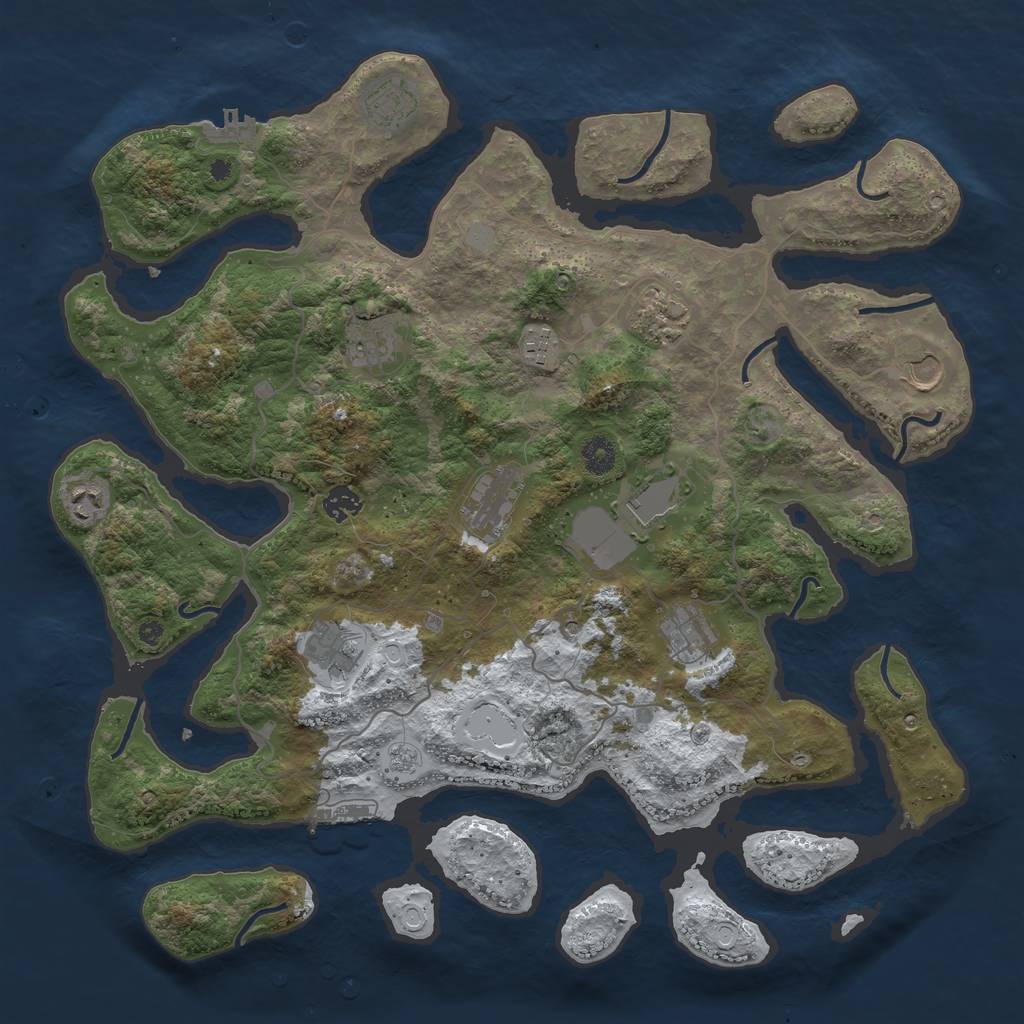 Rust Map: Procedural Map, Size: 4250, Seed: 6228503, 20 Monuments