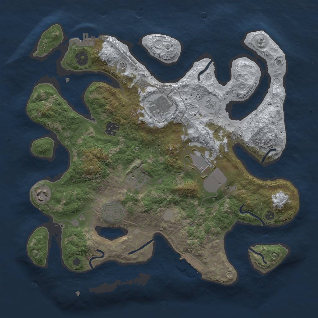 Rust Map: Procedural Map, Size: 3500, Seed: 271631331, 15 Monuments