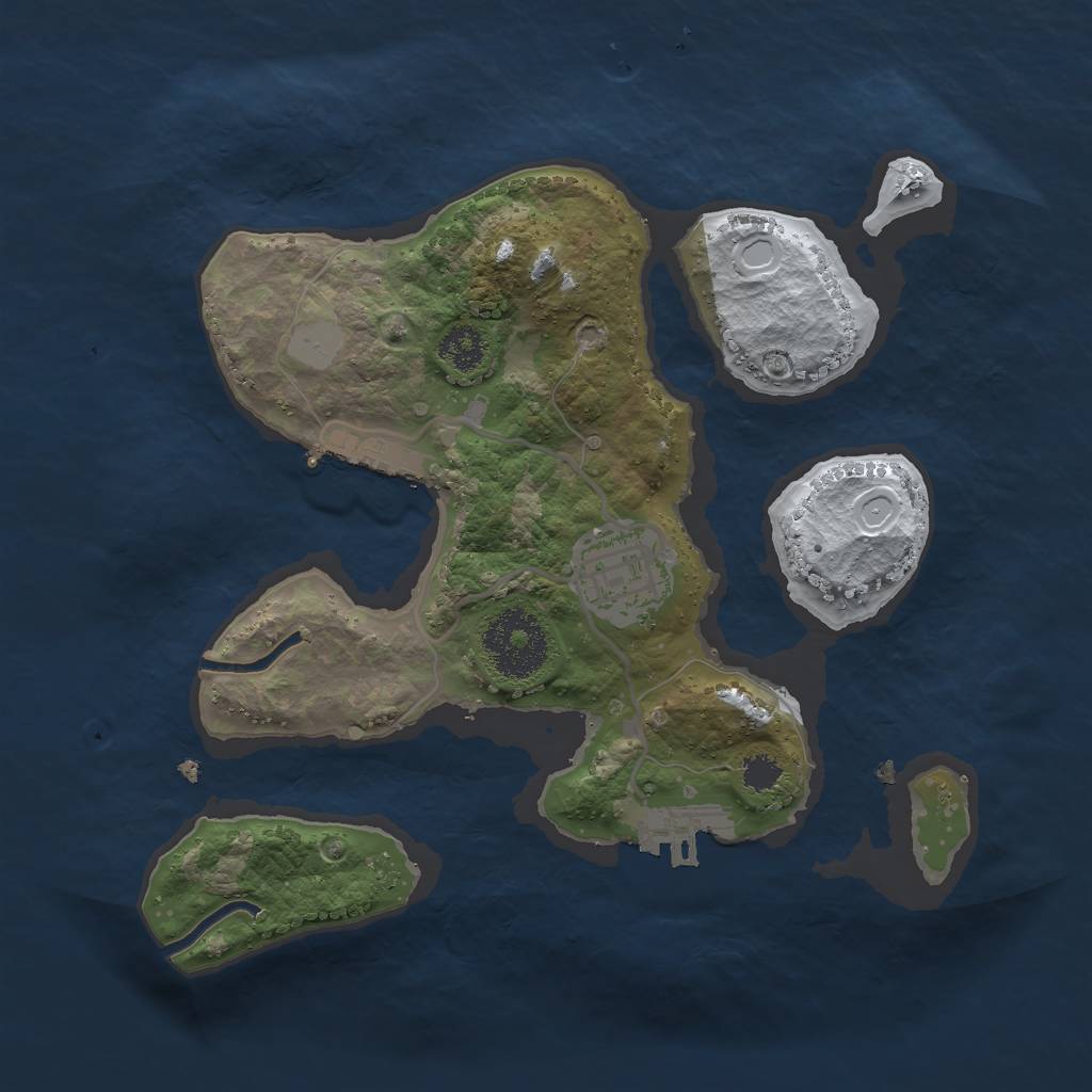 Rust Map: Procedural Map, Size: 2500, Seed: 552144896, 8 Monuments