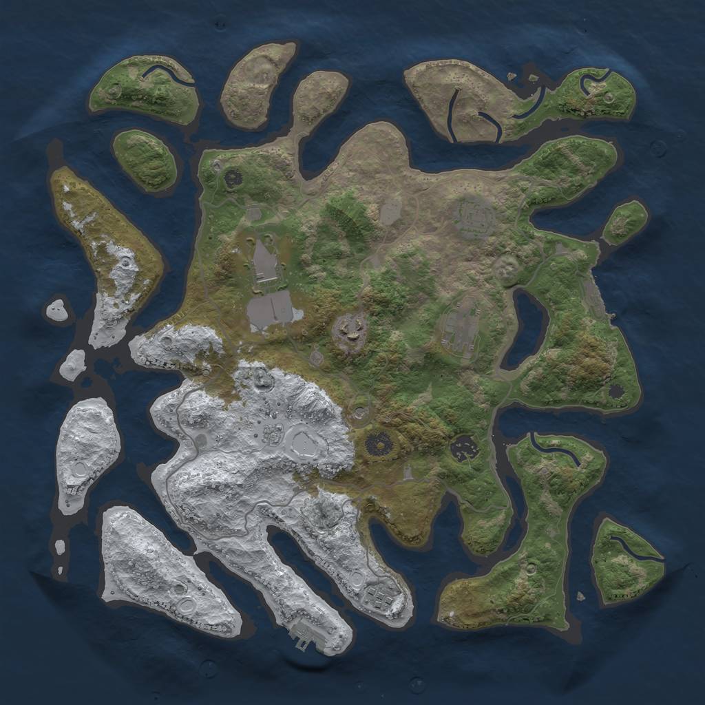 Rust Map: Procedural Map, Size: 4000, Seed: 88371536, 15 Monuments