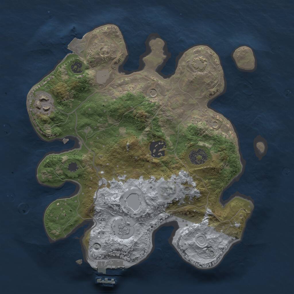 Rust Map: Procedural Map, Size: 2500, Seed: 5572822, 7 Monuments