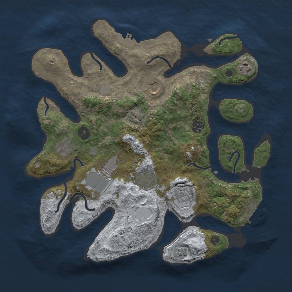 Rust Map: Procedural Map, Size: 3510, Seed: 4211474, 17 Monuments