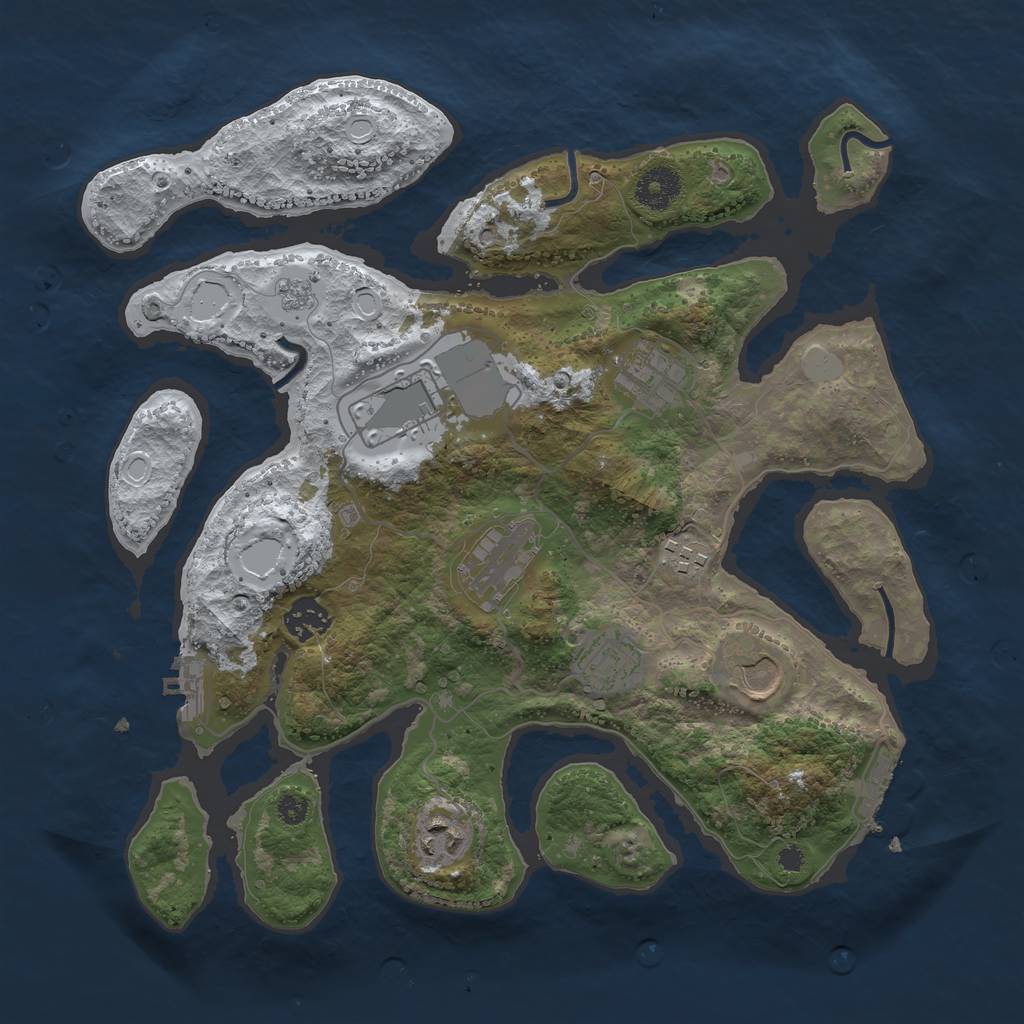Rust Map: Procedural Map, Size: 3500, Seed: 6359709, 16 Monuments