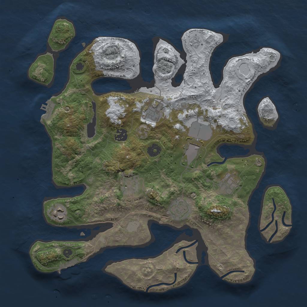 Rust Map: Procedural Map, Size: 3500, Seed: 5313, 16 Monuments