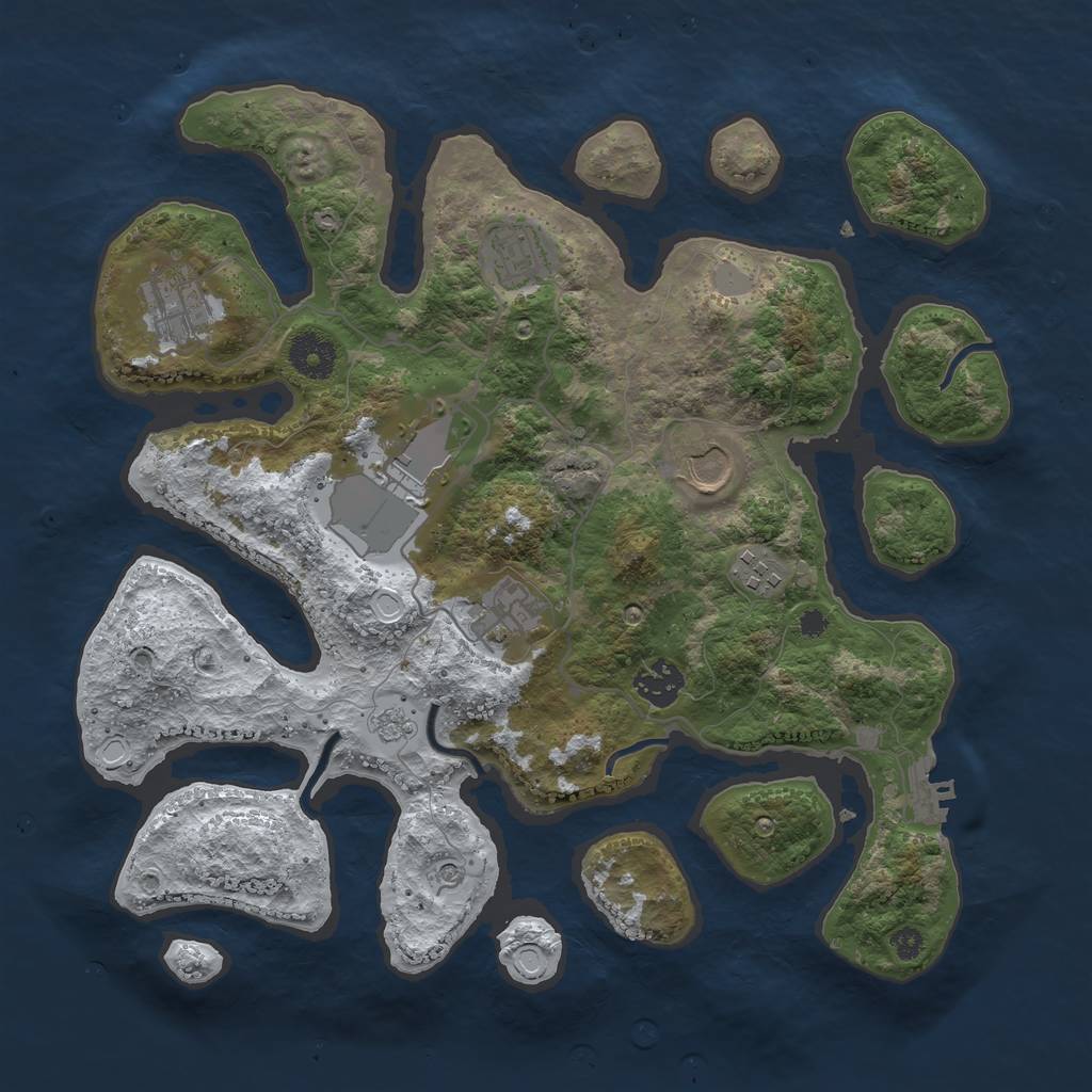 Rust Map: Procedural Map, Size: 3500, Seed: 664914032, 15 Monuments