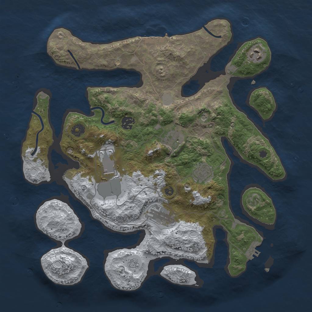 Rust Map: Procedural Map, Size: 3510, Seed: 1090055, 15 Monuments