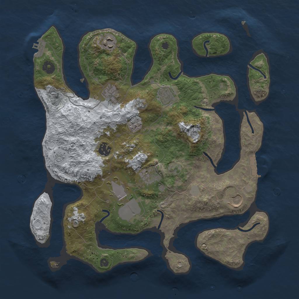 Rust Map: Procedural Map, Size: 3550, Seed: 406420, 17 Monuments