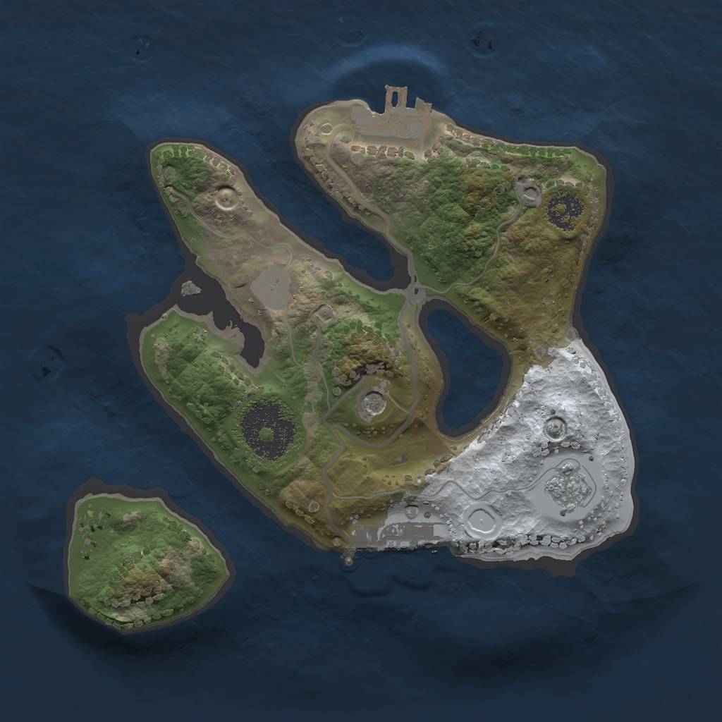 Rust Map: Procedural Map, Size: 2000, Seed: 9876, 9 Monuments