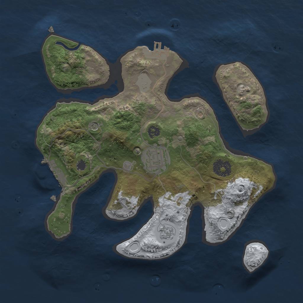 Rust Map: Procedural Map, Size: 2500, Seed: 25789445, 10 Monuments