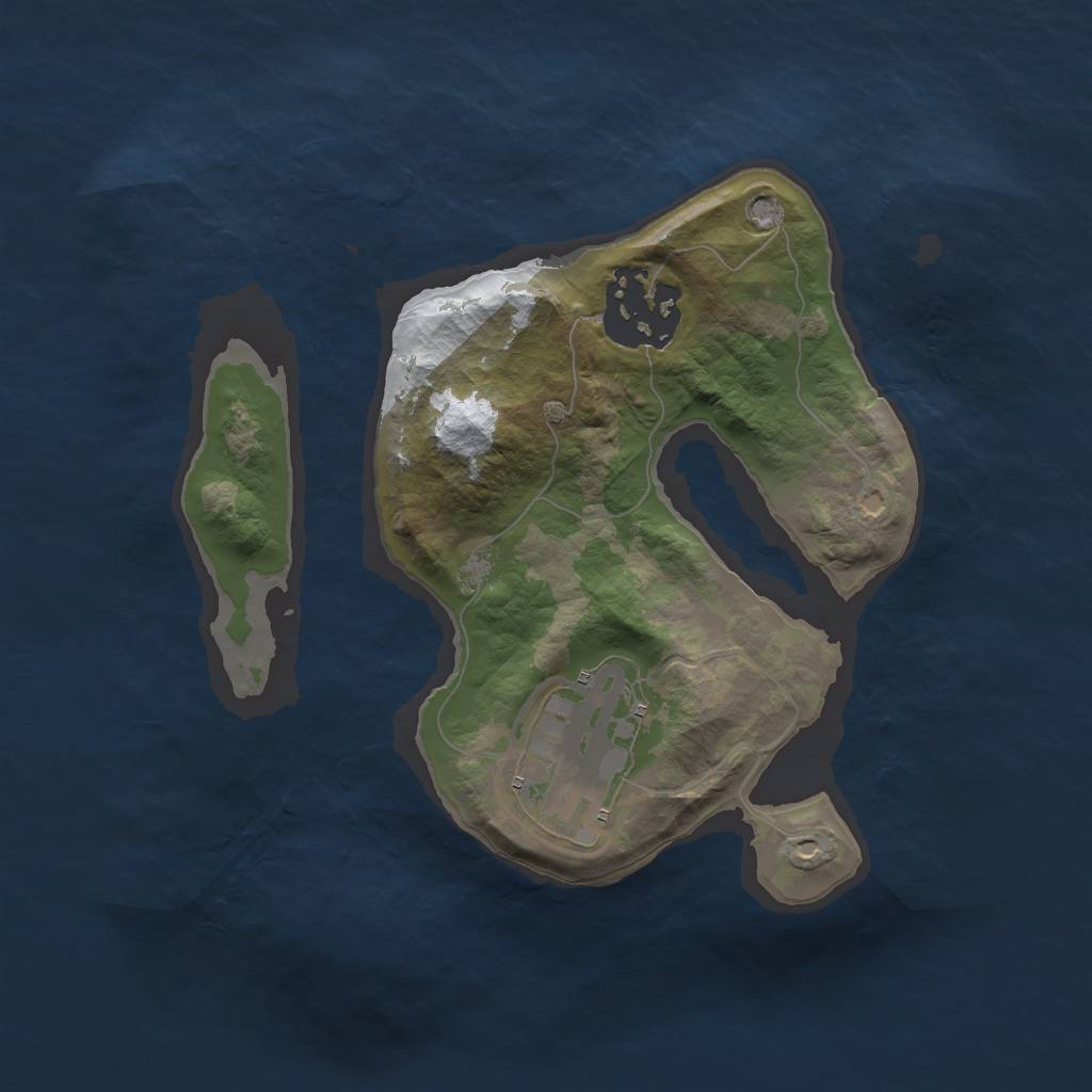 Rust Map: Barren, Size: 2000, Seed: 731290336, 4 Monuments