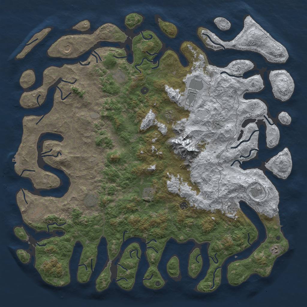 Rust Map: Procedural Map, Size: 6000, Seed: 581322620, 20 Monuments