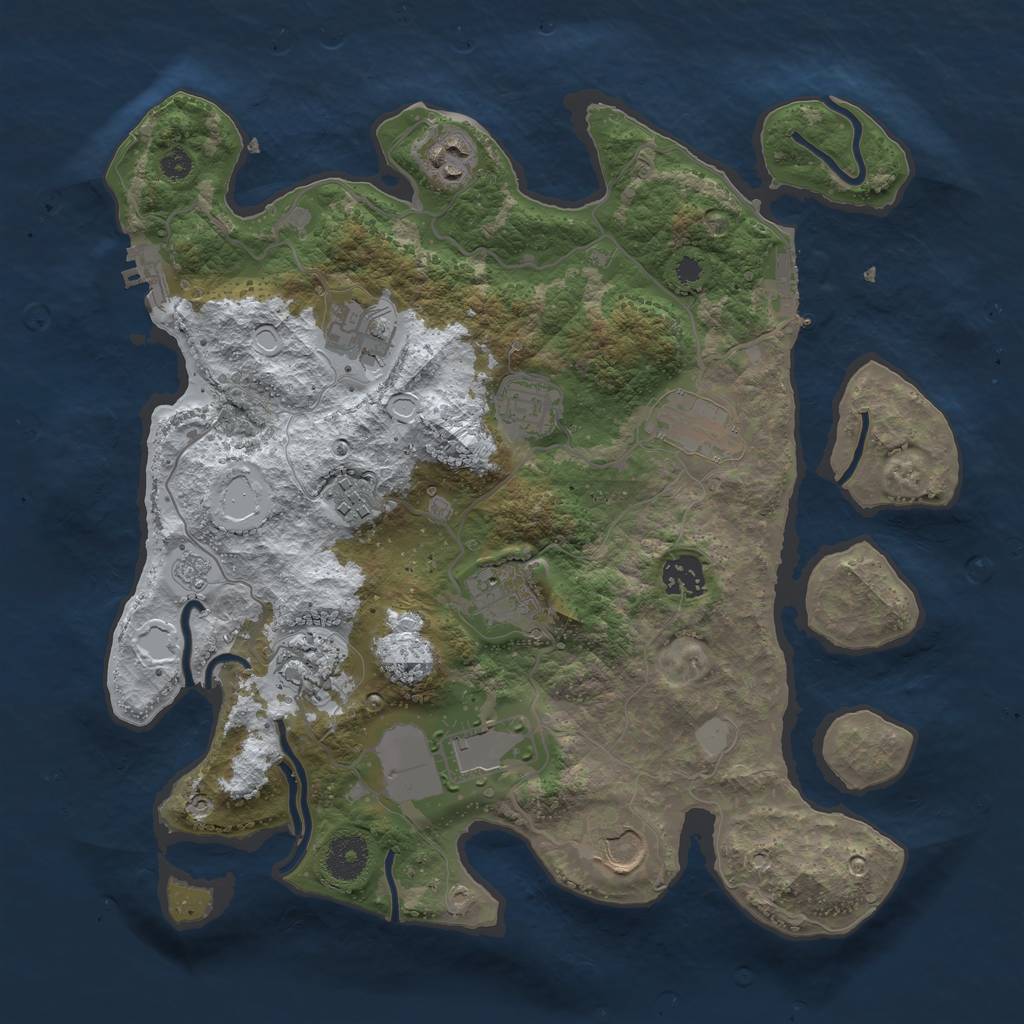 Rust Map: Procedural Map, Size: 3500, Seed: 6375566, 18 Monuments